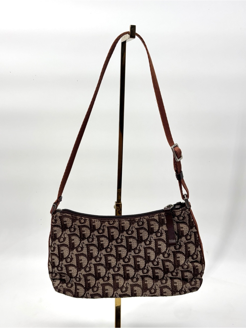 Christian Dior Y2K Diorissimo Brown Pochette Mini Bag Galliano